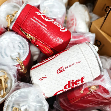 Novelty Coke Can Shape Mini Shoulder Bag Ladies Cute Diet Coke Pr int PU Crossbody Purse Portable Key Chain Coin Bag Funny Trend