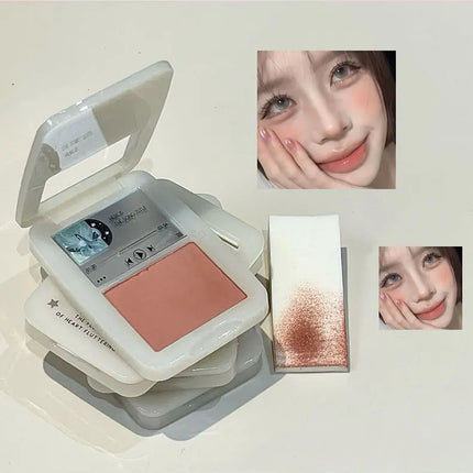 Powder Blusher Disk Monochrome Matte Blush Palette Cheek Tint Natural Facial Rouge Plate Brighten Nude Matte Face Contour Makeup