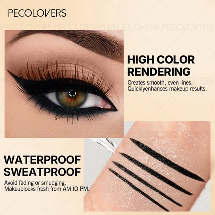 1 Set 3 Pcs Natural Black Gel Eyeliner Pencils, Long-lasting Waterproof Smooth Easy To Slide, Eye Liner, for All Eye Shapes