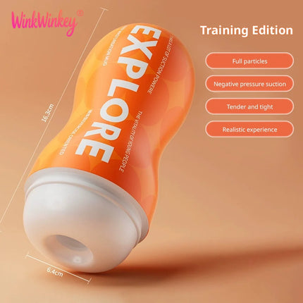 Male Masturbator Aircraft Cup Realistic Vagina Anal Vacuum Sucking Soft Pocket Pussy Adult Sex Toys for Men 18+