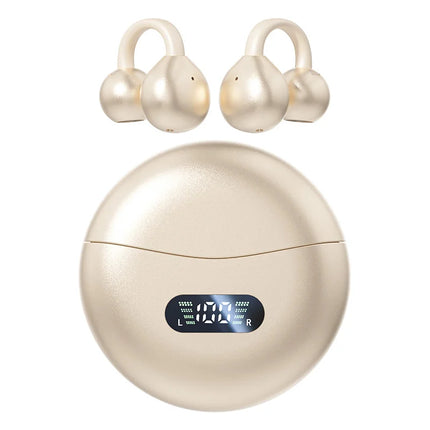 Lenovo Open Ear Clip On Headphones Wireless TWS Earbuds Noise Reduction Low Latency LED Display for Sports Running Gaming