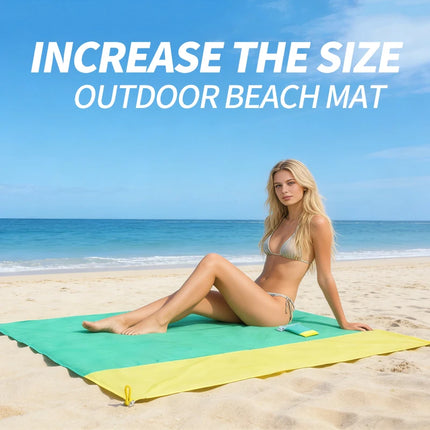 Double-color beach blanket, large size, waterproof and sand-proof picnic mat for 2-3 adults, lightweight travel camping hiking b