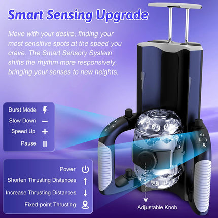 THRUSTING-King 12cm 6-Segment Fixed-point Telescopic Male Masturbator One-Key Burst Masturbation Cup Trainer Sex Toys for Men
