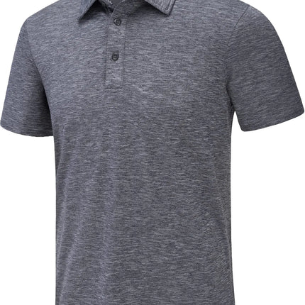 TACVASEN Summer Polo T-shirts Mens Casual Short Sleeve Shirts 3 Buttons Down Quick Dry Breathable Golf Fishing Pullover Workwear