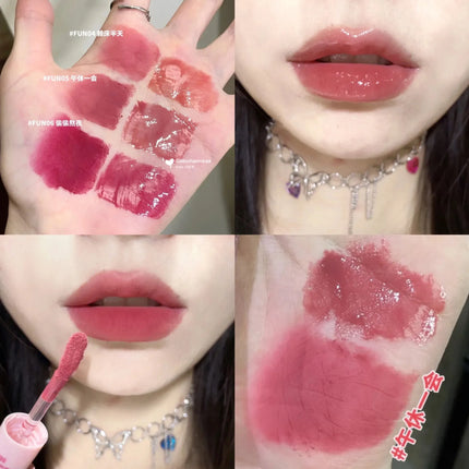 Double Head Lip Gloss Matte Velvet Sexy Red Tint Liquid Lipstick Waterproof Lipgloss Lasting Lip Glaze Korean Makeup Cosmetics