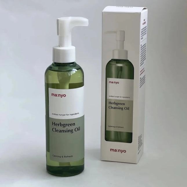 Ma:nyo Herbgreen Cleansing Oil Gently Removes Blackheads Stubborn Makeup Plant Oils For All Skin Types Deep Pore Cleansing Oil