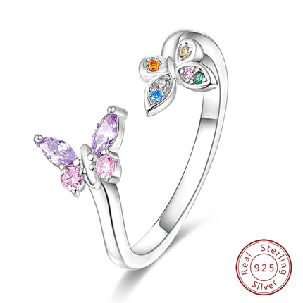 Adjustable Rings 925 Sterling Silver Mermaid Wing Dragon Sunflower Tulip Open Rings For Women Female Original Engagement Jewelry