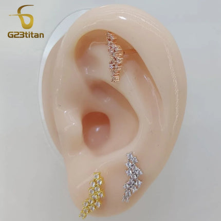 1pc Ear Cartilage Helix Earring 16G G23 Titanium Custom Barbell Screw Back Stud Earring Hypoallergenic Piercing Body Jewelry