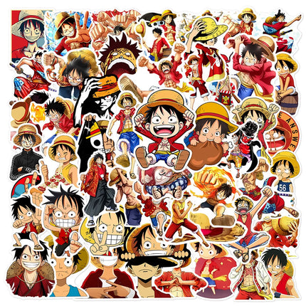 50/100pcs Japan One Piece Anime Stickers Cartoon Decals DIY Skateboard Car Laptop Motorcycle Waterproof Cool Sticker Classic Toy