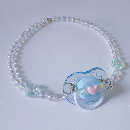 Sexy Cute Gag Adult Pacifier Chain Clip Soothing Toy Unisex Erotic Accessory Oral Bondage Silicone Material Ball Gag Prop SM Toy