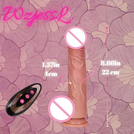 Realistic Soft Silicone Dildo with Suction Cup Vibration Heating For Women Masturbation G-spot Adult Sex Toys Anal Stimulation