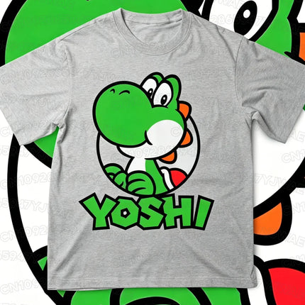 Boys Girls Family Kids T-shirt Tops Summer Cartoon Yoshi Men's Women's Short Sleeve T-shirt Tops