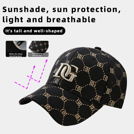 The New Korean Version of the Printed Letter Embroidered Cap, a Trendy All-Match Big-Head Baseball Cap for Men and Women That Makes the Face Look Smaller