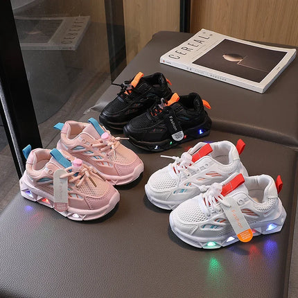 1-6 Years LED Baby Luminous Shoes Boys Glowing Children Sport Sneakers Kids Girls Anti-slip Toddler Mesh Shoes Led Flash Lights