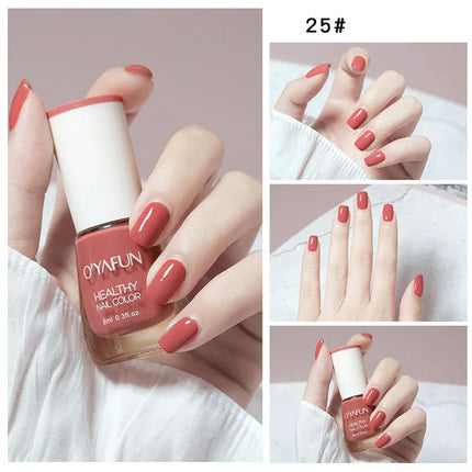 40 Colors Nail Polish Quick Dry No-bake Lasting Water-based Tearable Manicure Not Easy To Fade Semi-permanent Varnish Nail Art