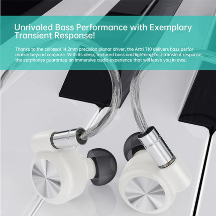 ARTTI T10/R1/R2 In-Ear HiFi Earphones Wired IEMs Monitors 14.2mm Planar Driver Textured Bass 0.78mm 2pin & 3.5MM/4.4MM Connector
