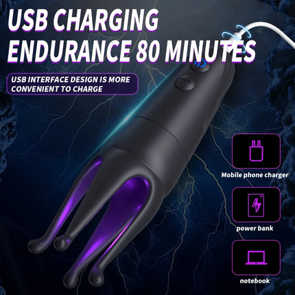 Penis Trainer Electric Shock Male Masturbator Penis Vibrator 10 Vibrating Modes Male Stroker 360°Wrapped Adult Sex Toys for Men