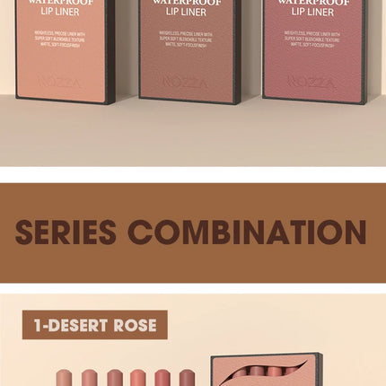 6PCS/SET Nude Lip Liner Makeup Set - Natural and Long-lasting Waterproof Matte Effect Lip Liner, Suitable for Daily Makeup
