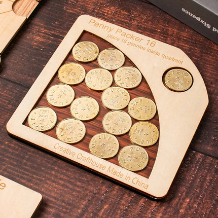 Penny Coin Puzzle Challenging Brain Teaser Puzzles Adults Kids Logic And Strategy Games IQ Test Toys Unique Educational Gifts
