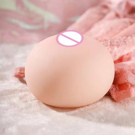 Realistic TPE Breast Masturbator 260g Portable Boob Ball Male Pocket Pussy - Lifelike Titjob & Vaginal Sex Toy for Men Adult 18+