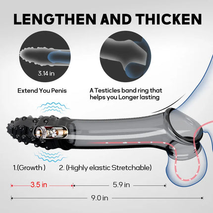 Penis Sleeve Extensions Ejaculation Male Particle stimulation Vibrators Clits Massager Cock Ring Vibrating Penis Cover Sex Toys