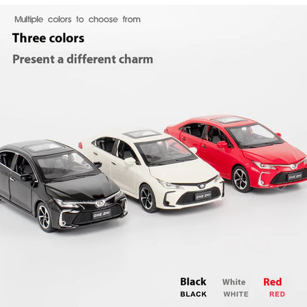 Diecast 1:32 TOYOTA Corolla Alloy Car Model Sound And Light Pull Back Door Opening Metal Car Model Collection Gifts For Friends