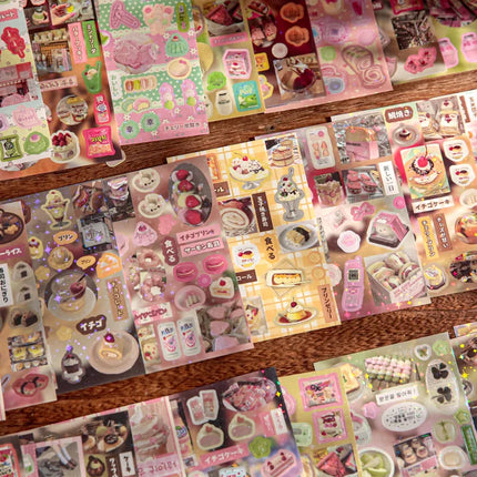 Kawaii Japanese ancient Showa style die-cutting sticker book background decoration material DIY scrapbook student birthday gift