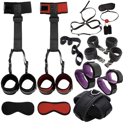 Bdsm Bondage Set Restraint Adult Game Handcuff Neck Collar Wrist Mouth Gag Strap Fetish Sex Toys For Woman Couples No Vibrator
