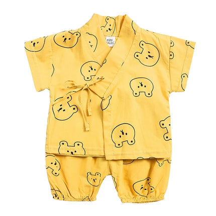2PCS Summer Infant Baby Boy Girl Pajamas Sets for 6-36M Newborn Cartoon Print Top+Shorts Soft Toddler Home Wear Kimono Pyjamas