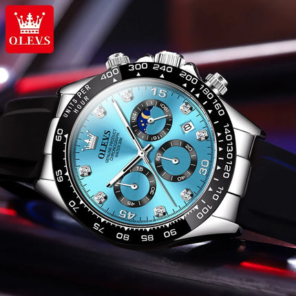 OLEVS 2875 Fashion Men's Watch Luxury Original Moon Phase Calendar Wristwatch Chronograph Luminous Waterproof Watch For Men