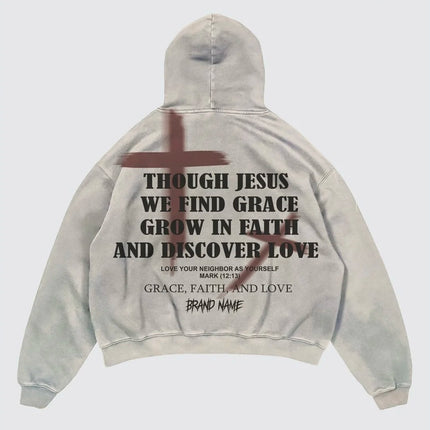 Street Y2K letter Printed Long-sleeved Hoodie Couples Hip-hop Street Punk Wind Loose Fashion Oversized Hoodies Harajuku Goth Top