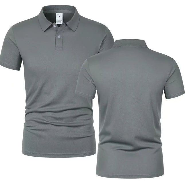 2026 Solid color polo shirt ultra-light men's quick-drying breathable sweat-wicking shirt suitable for fitness gym and running