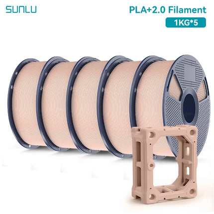 SUNLU 5KG PLA Plus 2.0 3D Printer Filament 1.75mm 1000g Spool (2.2lbs) Neatly Arranged No Knot Filament Fit Most FDM Printer