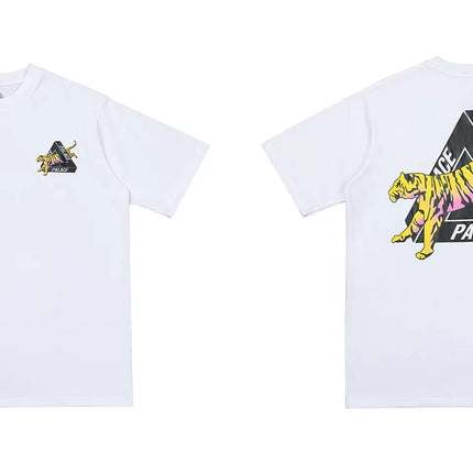 PALACE European and American trendy brand triangle print high-quality men's and women's casual pure cotton short sleeved T-shirt