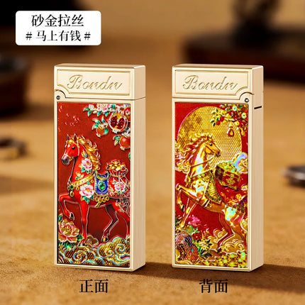 New Voice-controlled Embossed Alloy Kerosine Lighter,Intelligent Voice-controlled Ignition Open Flame Men's Personalized Lighter
