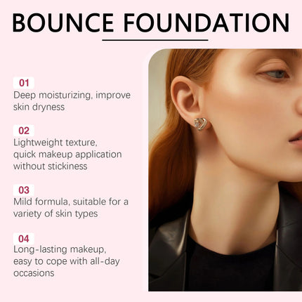 Peptide Bounce Balm Foundation Lasting Full Coverage Concealer Covers Spot Blemishes Brightening Oil Control Makeup Base Cream