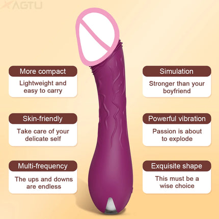 G Spot Dildo Vibrator Massage 7 Vibration Patterns Sex Toy Women  Vibrating for Vagina Stimulation Silicone Rechargeable 18+