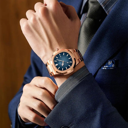 2025 New For Men Fashion Brand Male Watch Waterproof Luminous Stainless Steel Watches  Date Week Casual Quartz Men's Clock Reloj