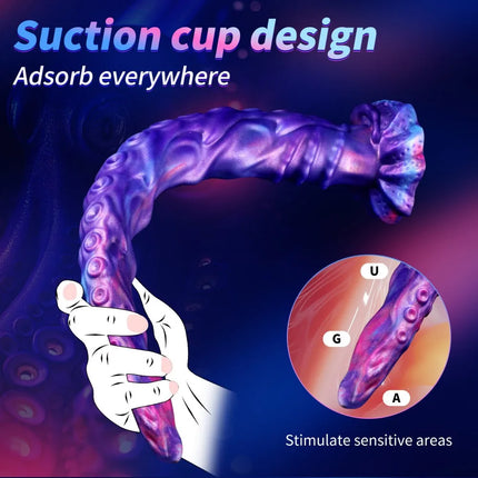 Octopus Tentacle Anal Plug Realistic Suction Cup Dildo Purple Pink Gradient Adult Toy for Men Women Couples Fantasy Sex Toy