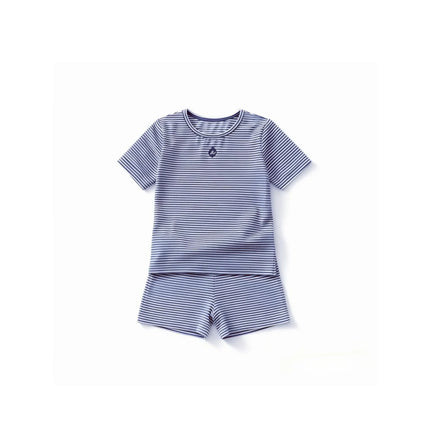 AP SS26 blue denim collection kids boys girls spring summer fashion jeans pleated skirt jumper shirt family clothing clothes