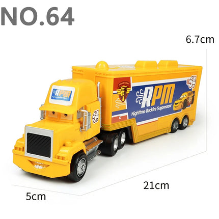 Pixar Cars Truck Storm Jackson Model Car 1/55 Die Casting Container Trucks Racing Toys Children's Birthday Gifts Collectibles