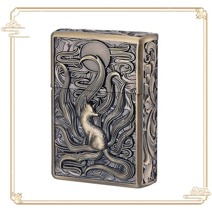 ZORRO zk series kerosine lighter, pure copper, various retro relief patterns, old-fashioned grinding wheel windproof lighter