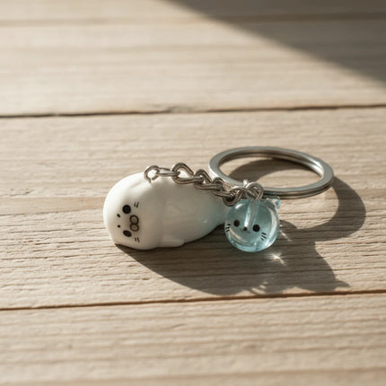 3Pcs 3D Design 3D Luminous Keychain Luminous Feature Resin Material Sea Lion Keychain Simple Design Creative Style
