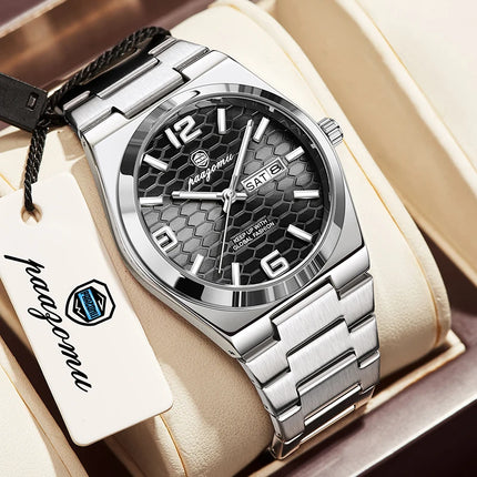 PAAZOMU Sport Luxury Men's Wristwatch High Quality Waterproof Luminous Watch For Men Fashion Date Week Quartz Men's Watches Reloj
