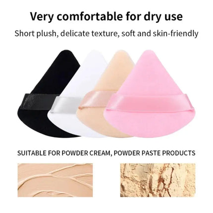 Triangle Velvet Powder Puff Pizza Flours Mini Face sponge Makeup Lightweight Cosmetics Makeup Tool Washable M4L1
