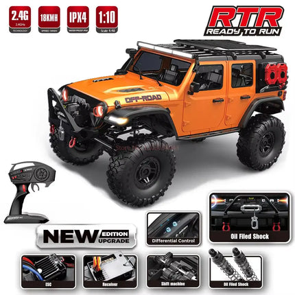 New 1/10 HB R1011 RTR Remote Control Vehicle 2.4G Full Proportional Rock Crawler LED Light 4WD Off-Road Climbing Car Toys Gifts