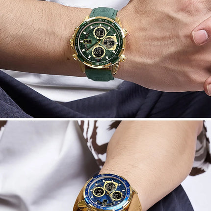 New NAVIFORCE Watches for Men Leather Mens Military Sport Waterproof Watch Quartz WristWatch Chronograph Male Clock