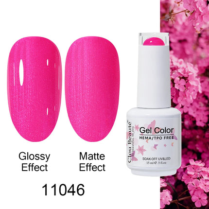 Clou Beaute 15ml HEMA TPO FREE Color Gel Nail Polish Nude Pink Red Green Collection Nail Gel Polish Glitter Soak Off UV LED Gel