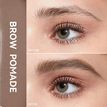 Lakerain Brow Pomade with Dual-Ended Brush Long-Lasting Waterproof Sweatproof Natural Smooth Eyebrow Brow Pencil Makeup