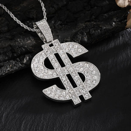 Hip Hop Fashion Accessories From Europe And America HIPHOP Dollar Shaped Pendant Necklace Hip-hop Men's Necklace Pendant